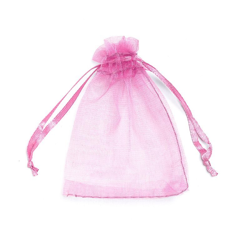 Organza bag 80x70mm pink