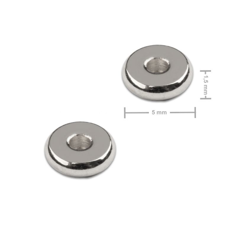 Distanční kroužek z chirurgické oceli placička 5 x 1,5 mm