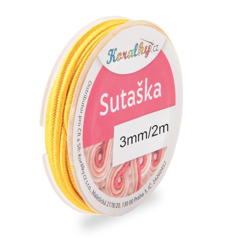 Soutache cord 3mm/2m yellow banana