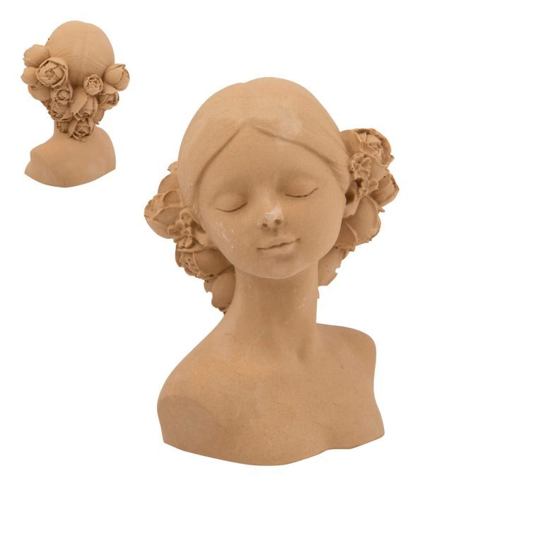 Silicone mould for casting creative clay A girl with flowers in her hair 88x72x108mm