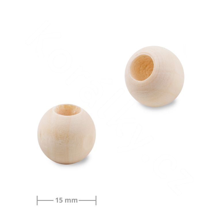 Wooden beads with large hole for Macramé 15mm