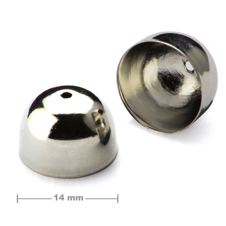 Plain bead cap 14mm platinum