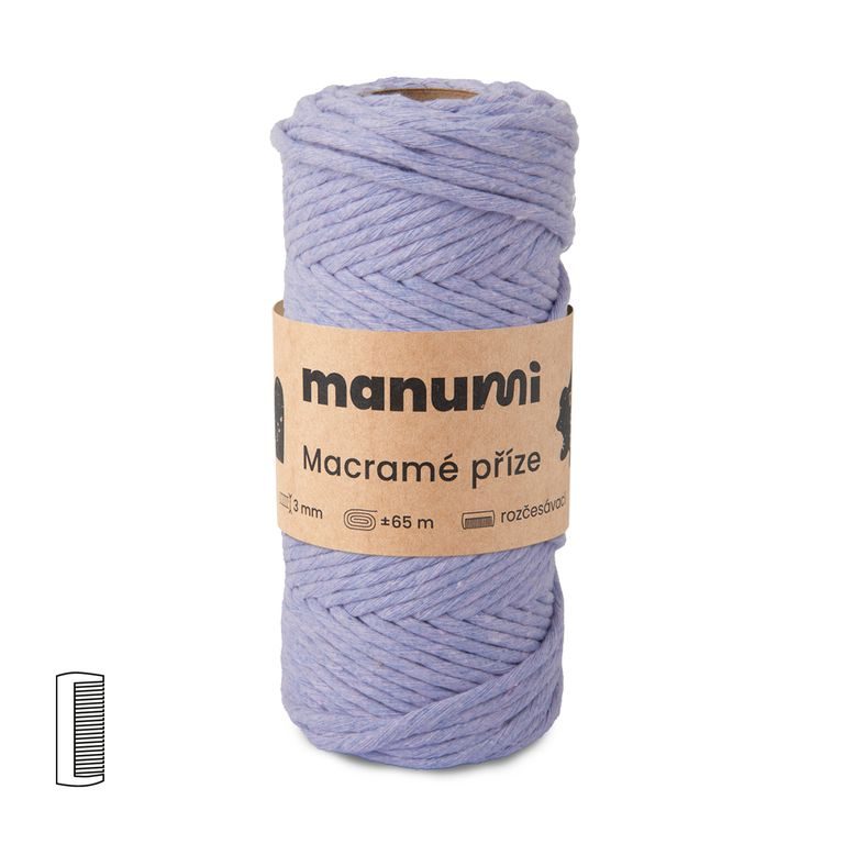 Manumi Fir textil Macramé răsucit 3mm mov deschis