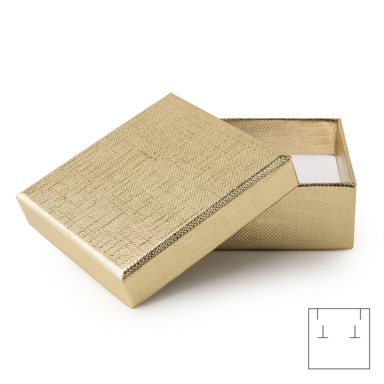 Darčeková krabička na šperk zlatá 57x57x23mm