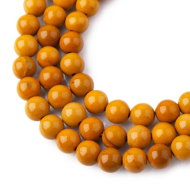 Yellow Mookaite Jasper beads 8mm