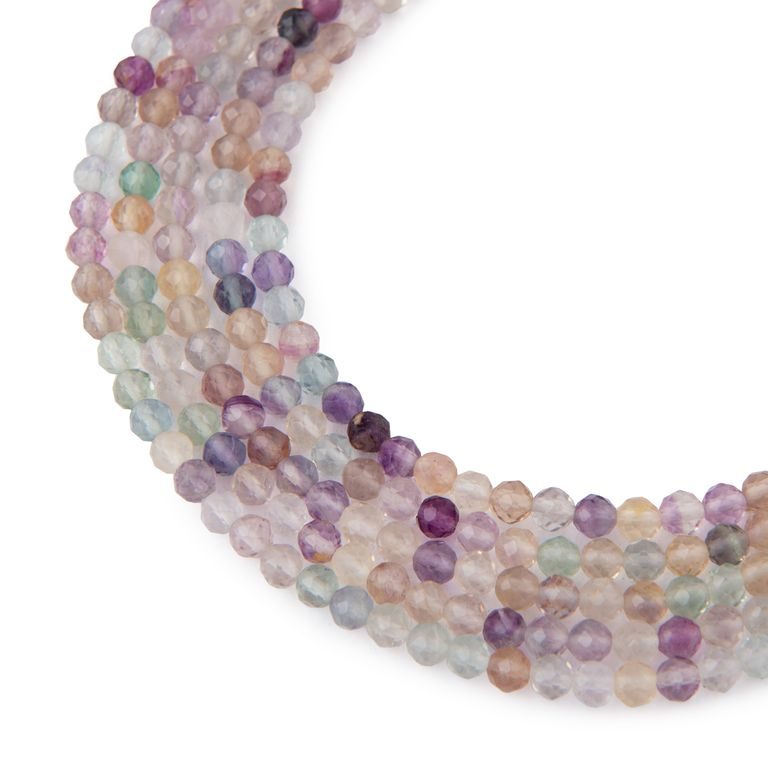 Fluorite faceted beads 4mm