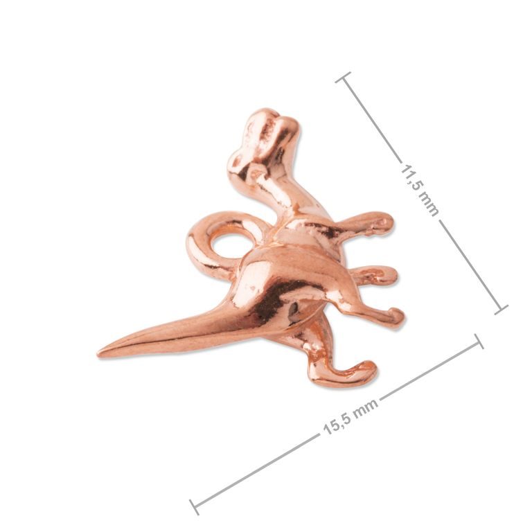 Silver pendant dinosaur rose gold plated No.962