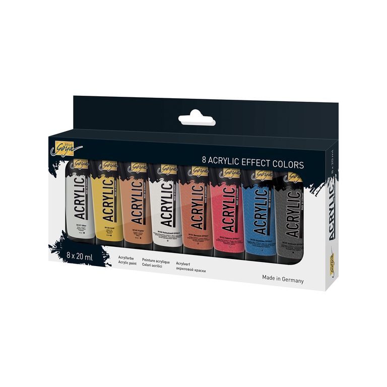 Sada akrylových metalických farieb Solo Goya 8 farieb 8x20ml