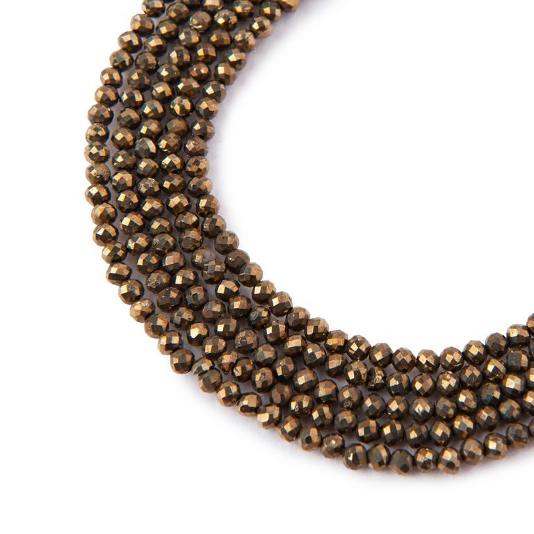 Pyrite faceted beads 3mm