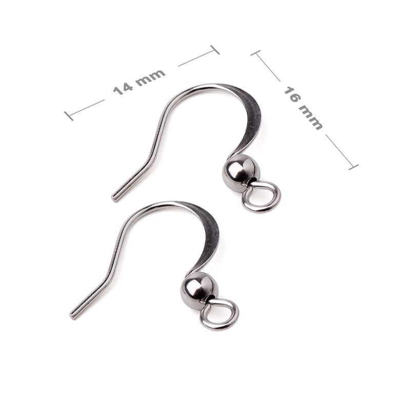 Stainless steel 316L open earring hooks 16x14mm