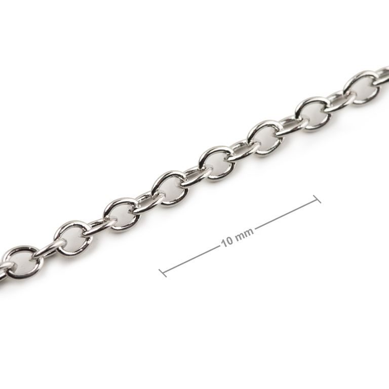 Unfinished jewellery chain with 2.5mm link in the colour of platinum