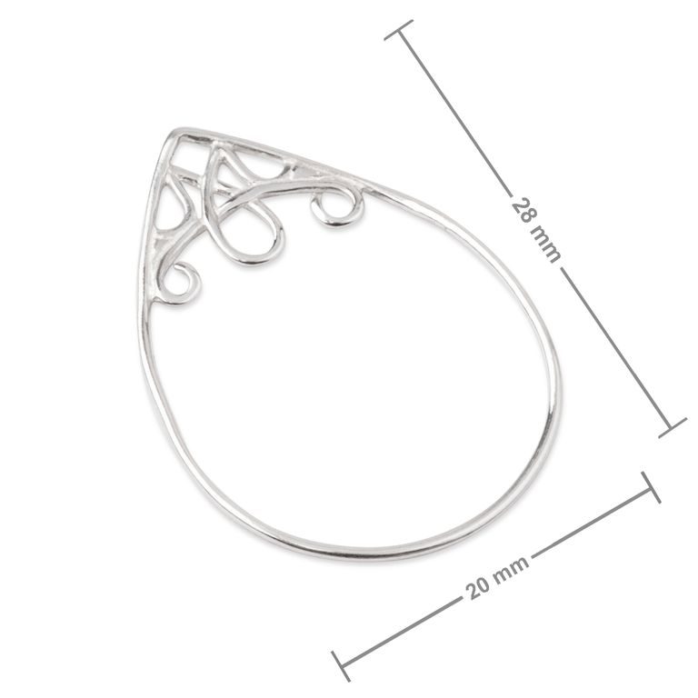 Amoracast decorative earring chandelier drop 28x20mm silver