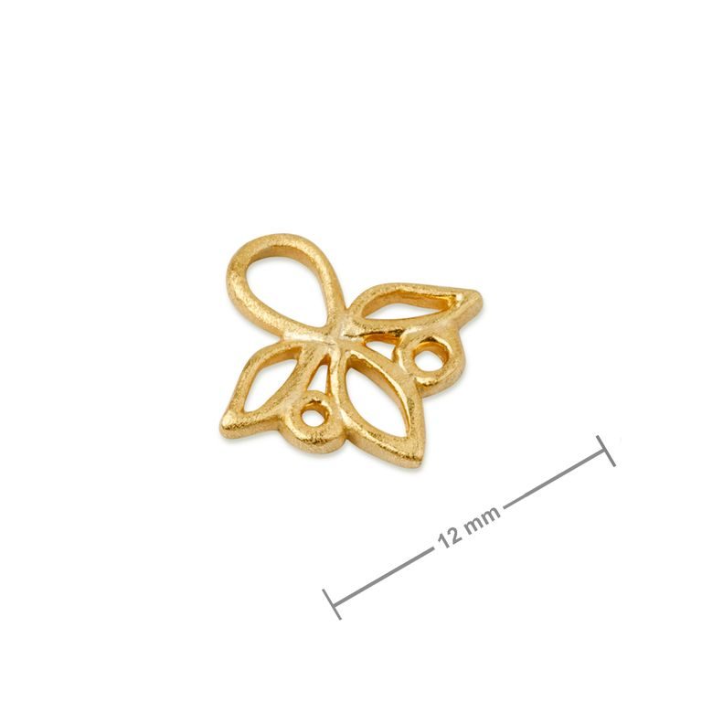 Amoracast piesă legătură floare cu trei petale 12mm placată cu aur