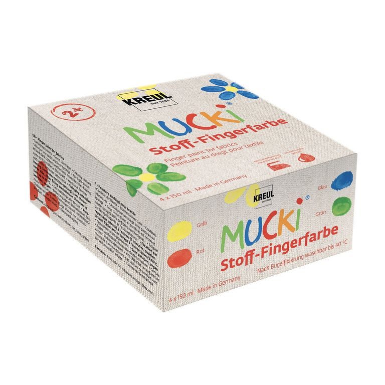 Finger paints for fabrics set Mucki 4 colours 150ml