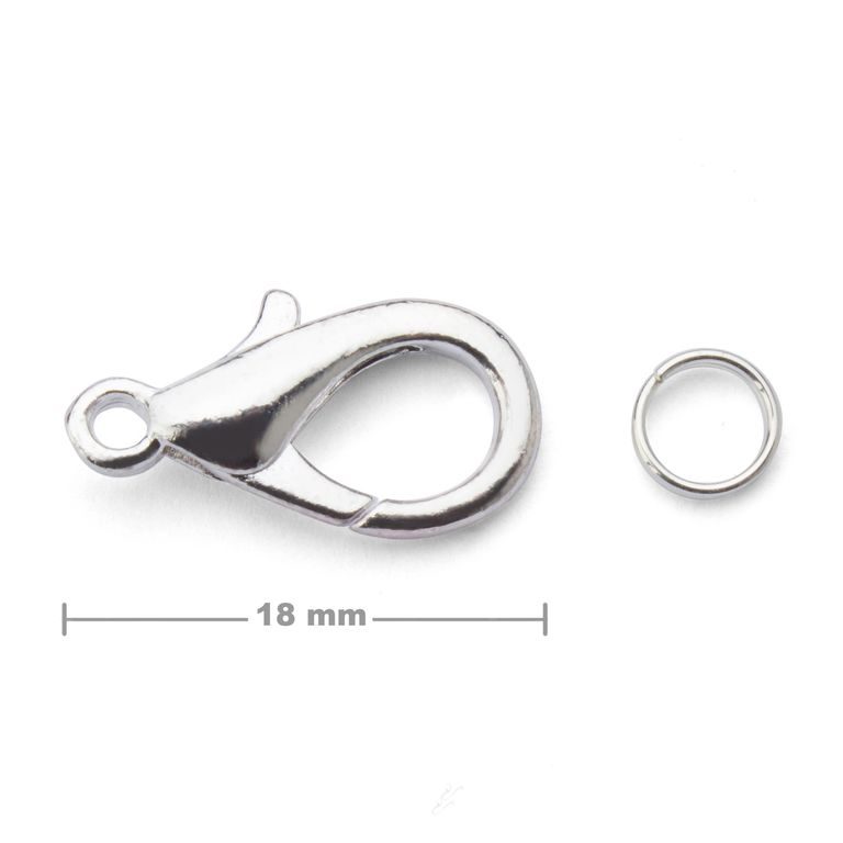 Jewellery lobster clasp 18mm silver