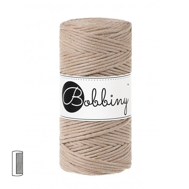 Bobbiny Macramé Cord Regular 3mm Sand