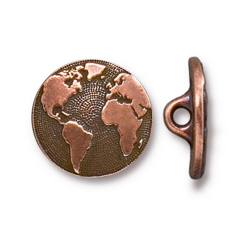 TierraCast button Earth antique copper