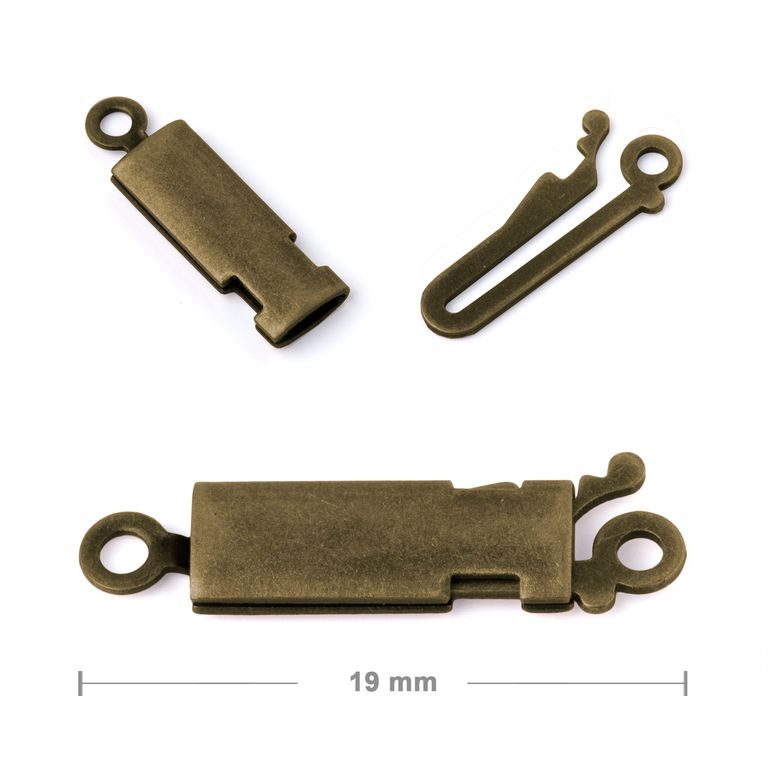 Box clasp 19mm antique brass