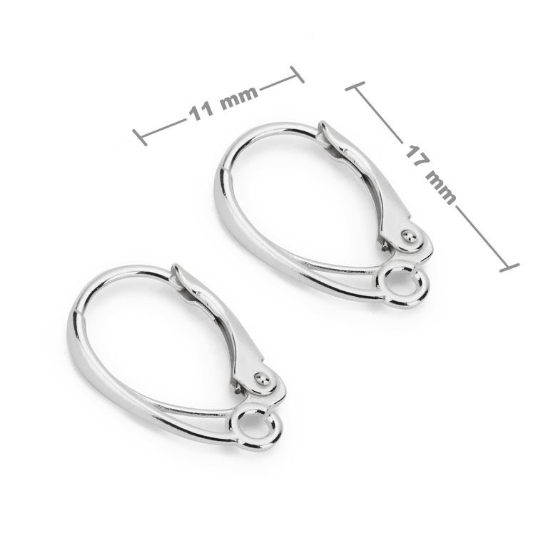 Sterling silver 925 leverback earring hook 17x11mm No.38