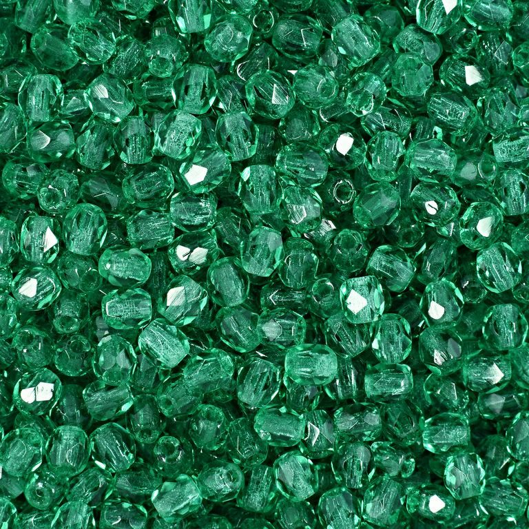 Brúsené koráliky 3mm Emerald