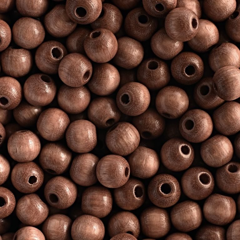 Manumi české dřevěné korálky 6 mm béžové