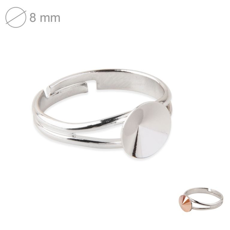 Rivoli simple ring 8mm rhodium