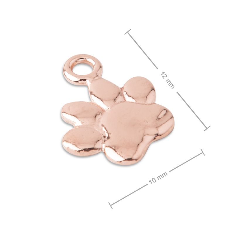 Silver pendant paw rose gold-plated No.853