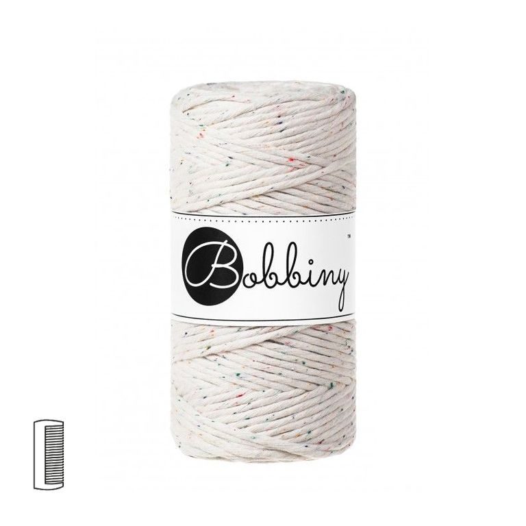 Bobbiny Macramé příze Regular 3mm Rainbow dust