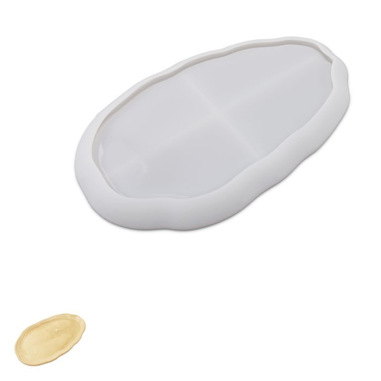 Silicone mould for creative clays bowl in the shape of an organic oval 290x175x22mm