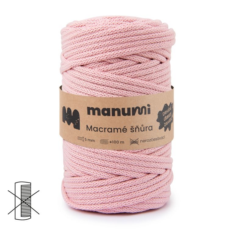 Manumi Șnur Macramé 5mm roz deschis