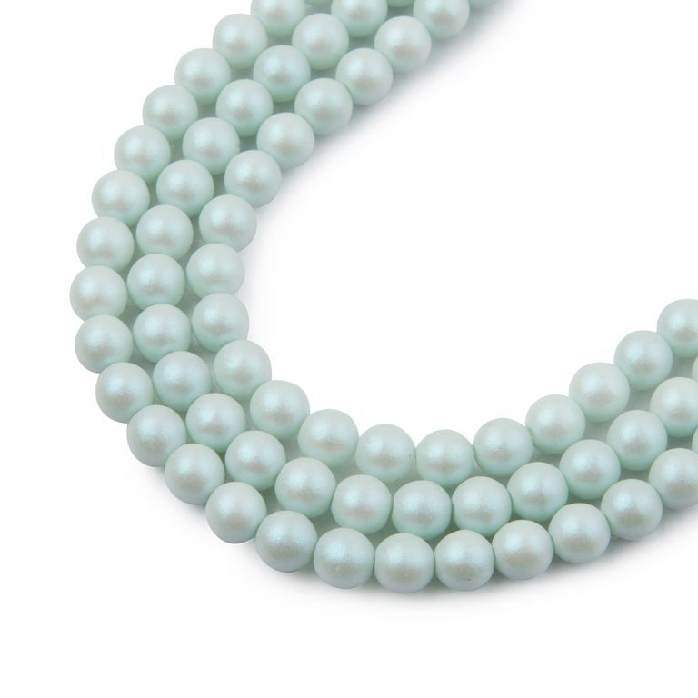 České stláčané korálky Manumi 4 mm pearl mint