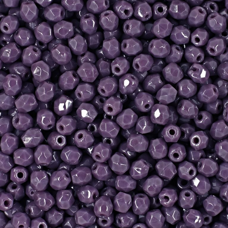 Glass fire polished beads 3mm Opaque Purple