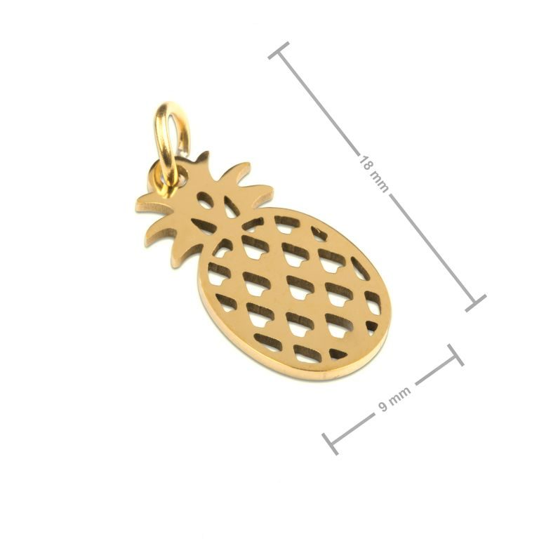 Přívěsek z chirurgické oceli ananas v barvě zlata