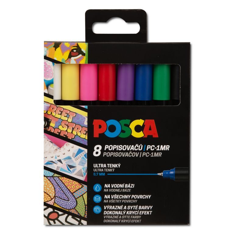 POSCA popisovače sada 1MR akrylové farby mix 8ks