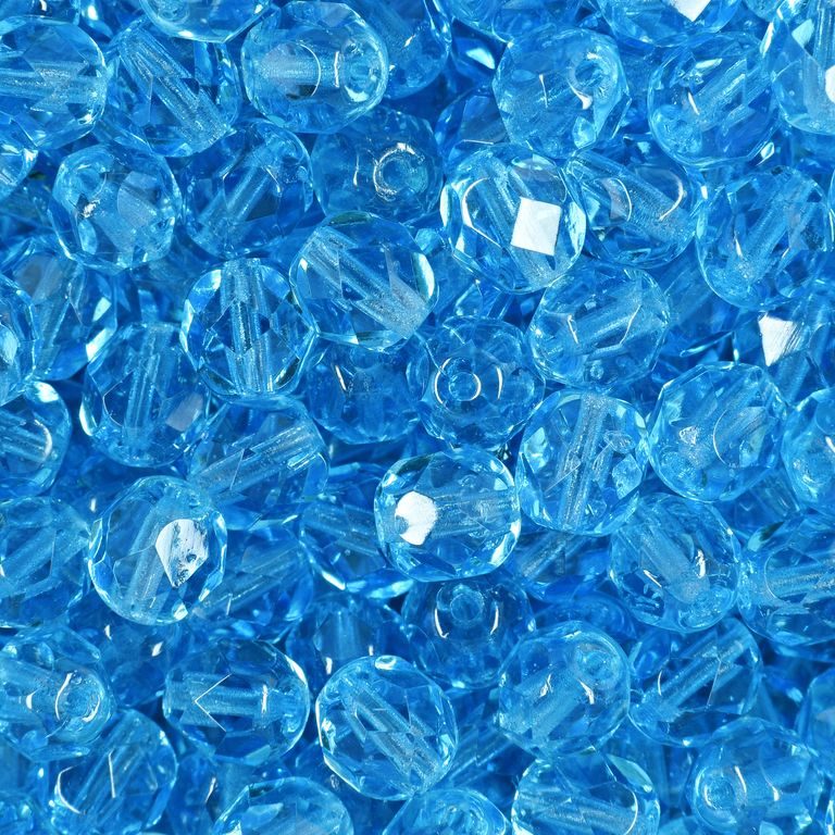 Broušené korálky 6mm Aquamarine