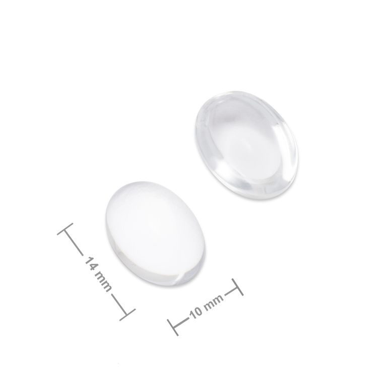 Glass cabochon 14x10mm transparent