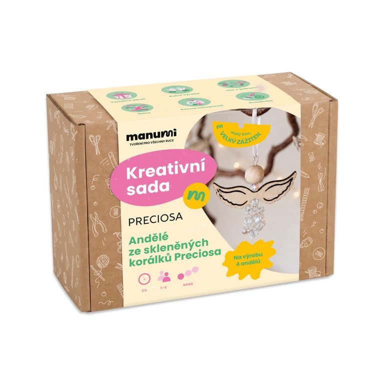 Manumi kreativní sada na výrobu andělů ze skleněných korálků Preciosa
