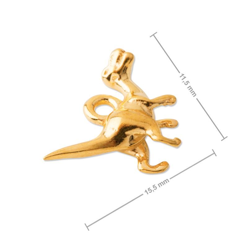 Silver pendant dinosaur gold plated No.961