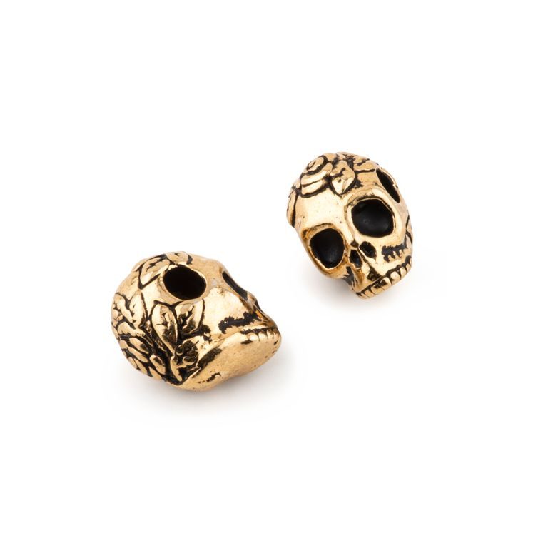 TierraCast bead Skull antique gold