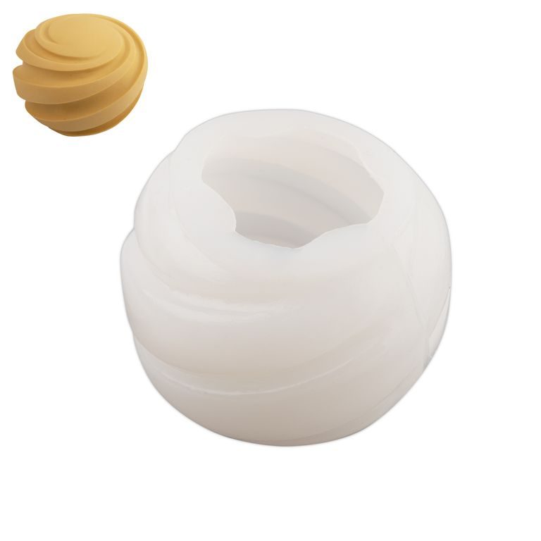 Matriță de silicon pentru turnarea pastei de modelaj spirală rotundă 93x81mm