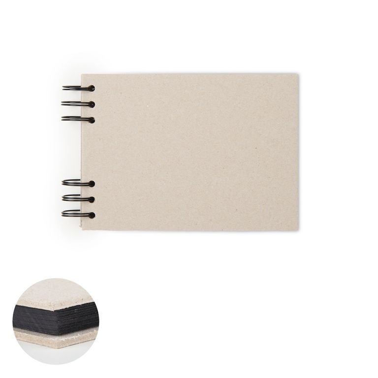 Album pentru scrapbook 24 coli A6 de culoare naturală cu hârtie neagră 300g/m²