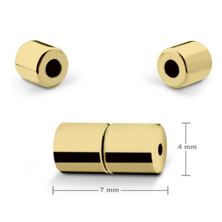 Magnetic cylinder clasp 7x4mm gold