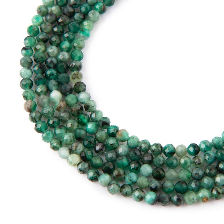 Emerald faceted beads 4mm