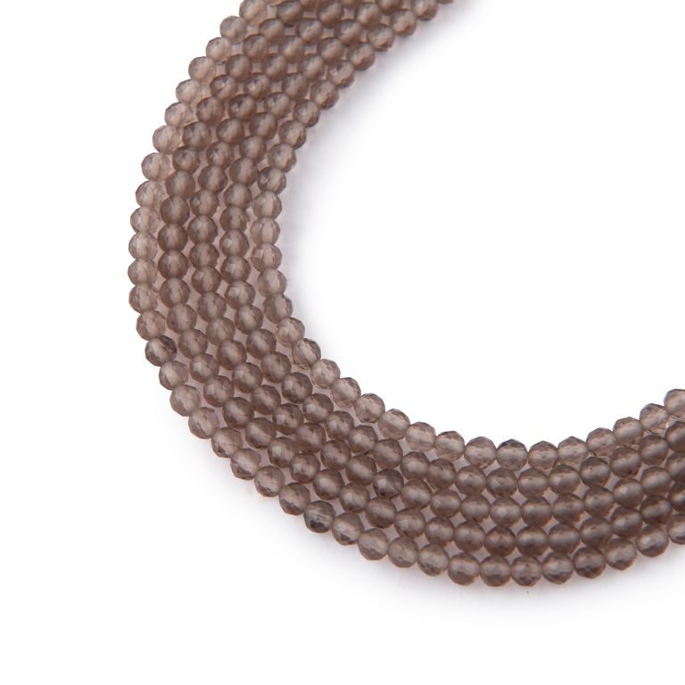 Smokey Quartz faceted beads 2mm