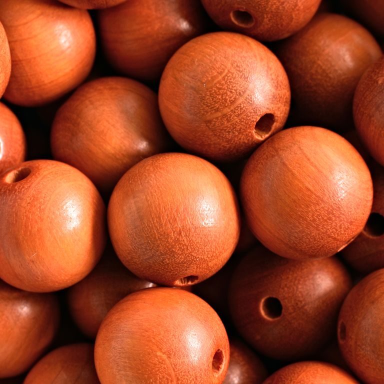 Dřevěné korálky kulička 14mm oranžová