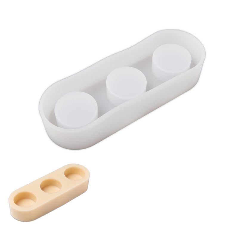 Silikonová forma na stojan pro 3 čajové svíčky 190x60x30mm