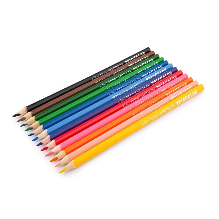 Koh-i-noor creioane colorate TRIOCOLOR 12buc