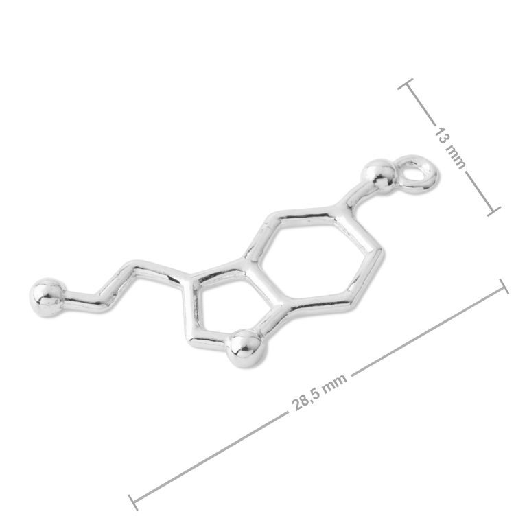 Strieborný prívesok chemický vzorec sérotonín č.975