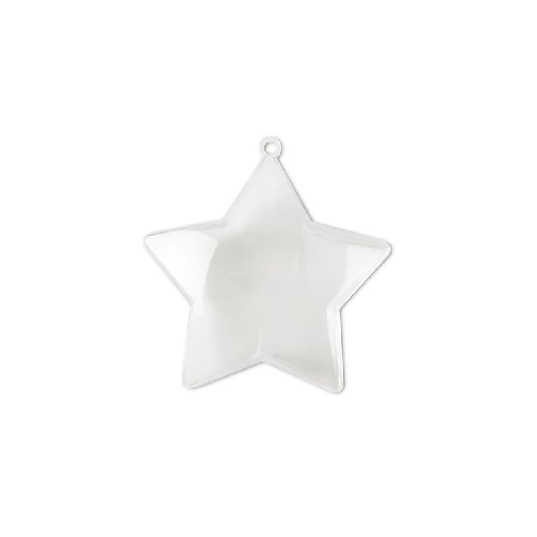 Decorative see-through ornament star 8x7.7cm