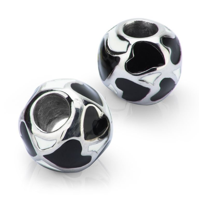 Stainless steel bead with a wide center hole No.1